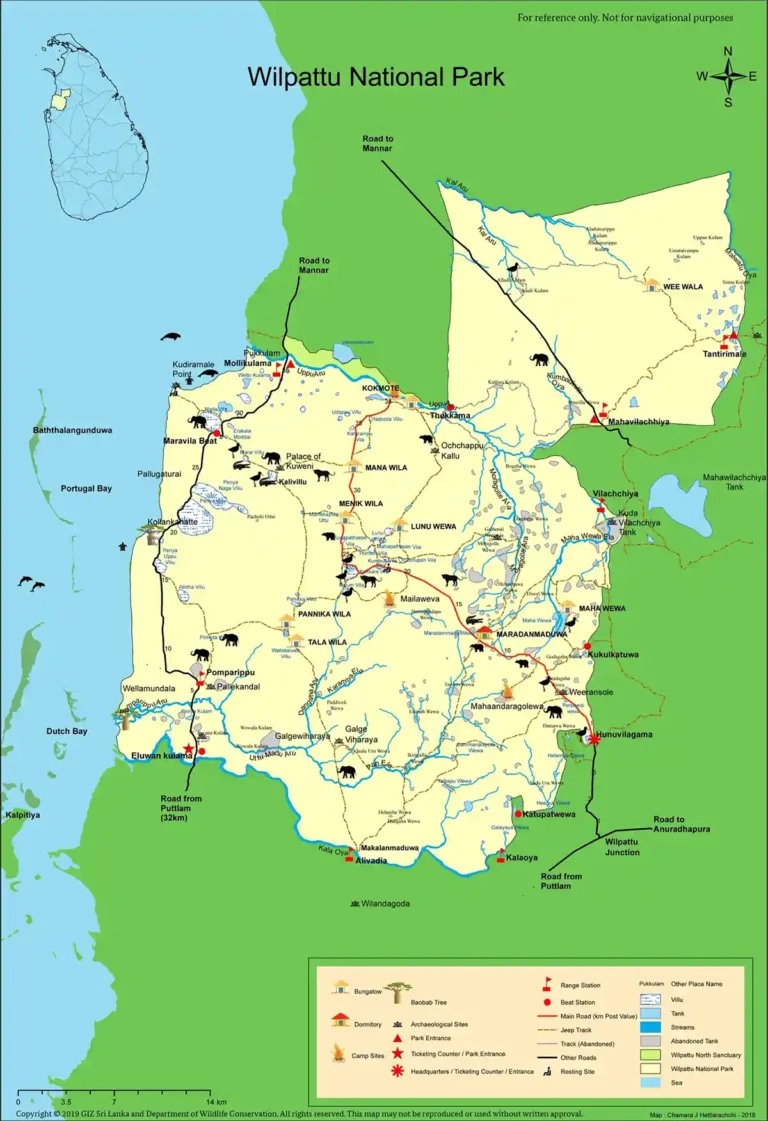 Wilpattu National Park Map