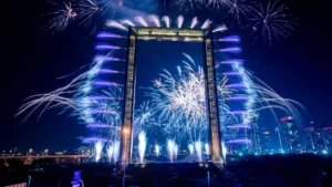 Dubai New Years - Dubai Frame Fireworks